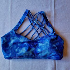 Lululemon Blue Tye-Dye Strappy Sports Bra, Size 8